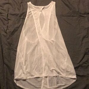 White Lululemon Open Back Tank